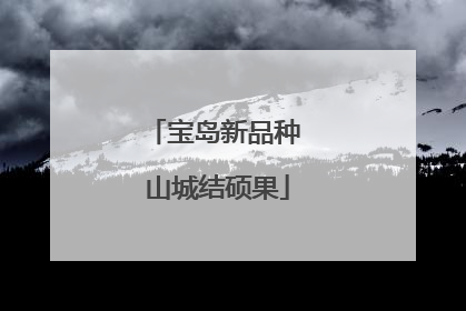 宝岛新品种 山城结硕果